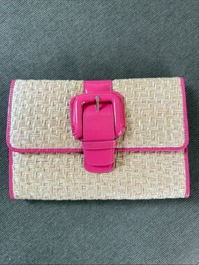 Vintage Relativity Woven Straw Clutch Purse